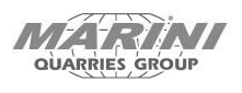 A sleek and modern logo featuring the name "Marini Quarries Group" in bold, capitalized letters.