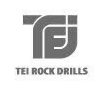 Tei Rock Drills logo featuring a stylized hammer and drill bit design.