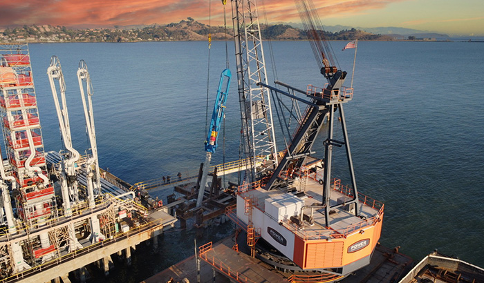 A Crane On A Platform In The Ocean, Drilling For Drilled Shafts And Driven Piles